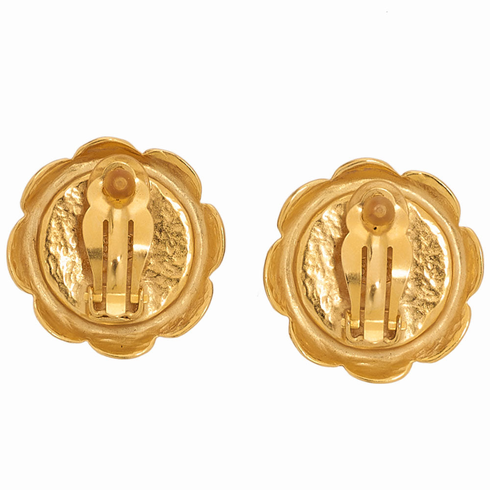 CHANEL Coco Mark Faux Pearl Floral 97P Earrings GP x Faux Pearl Gold (Gold Plating) Gold -Tone Hardware, Pre-Owned