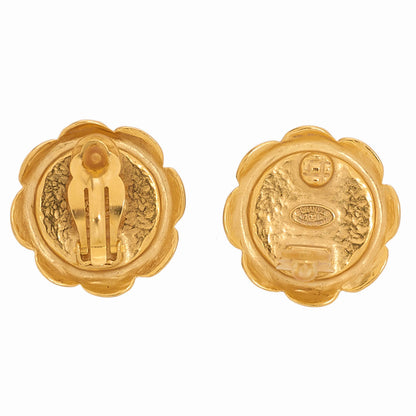 CHANEL Coco Mark Faux Pearl Floral 97P Earrings GP x Faux Pearl Gold (Gold Plating) Gold -Tone Hardware, Pre-Owned