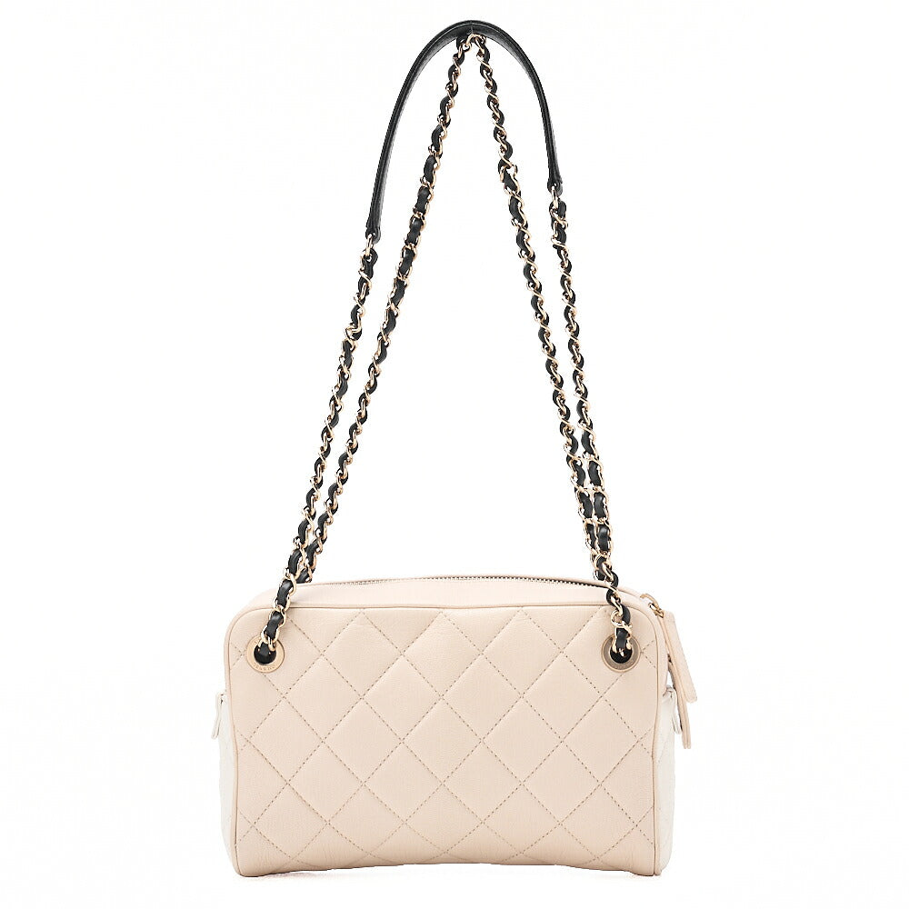 CHANEL Chanel Matelasse Coco Mark Chain Shoulder Bag Calfskin Bicolor Gold-Tone Hardware, Pre-Owned