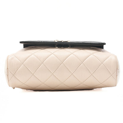 CHANEL Chanel Matelasse Coco Mark Chain Shoulder Bag Calfskin Bicolor Gold-Tone Hardware, Pre-Owned