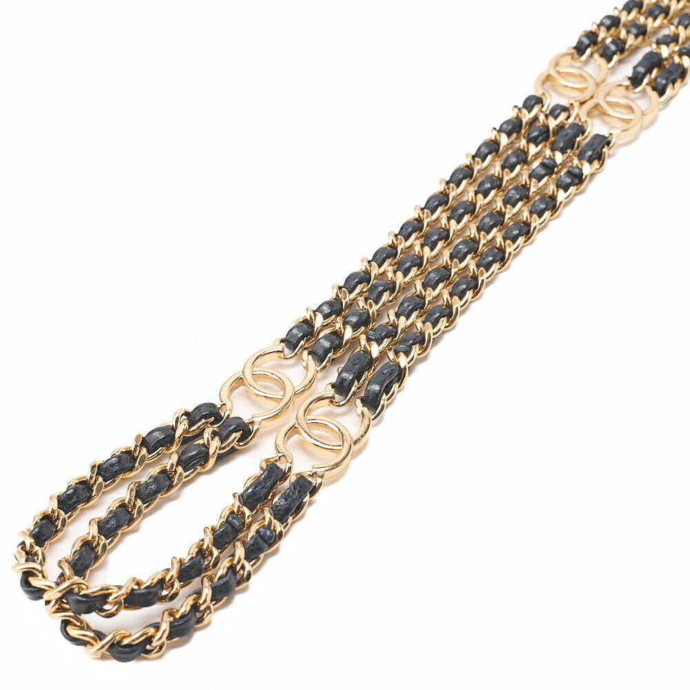 CHANEL Mini Matelasse Luxury Chain Shoulder Caviar Skin Navy Gold-Tone Hardware, Pre-Owned