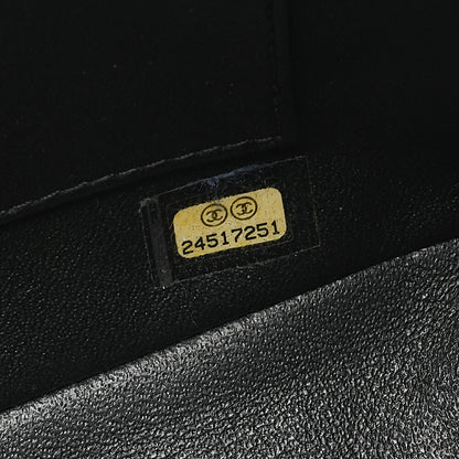 CHANEL Lambskin V-Stitch Chevron Chain Shoulder Turn Lock Black Gold-Tone Hardware, Pre-Owned