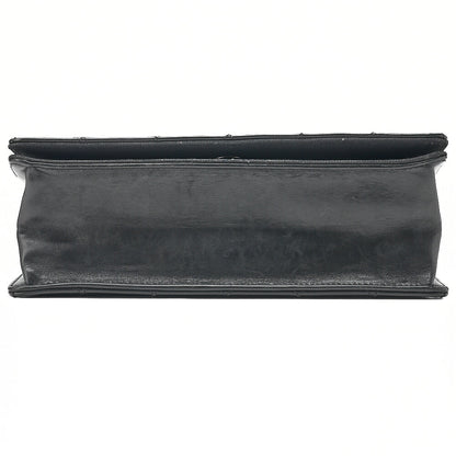 CHANEL Vintage Calf Matelasse Top Coco Mark Full Flap Chain Shoulder Black Silver-Tone Hardware, Pre-Owned