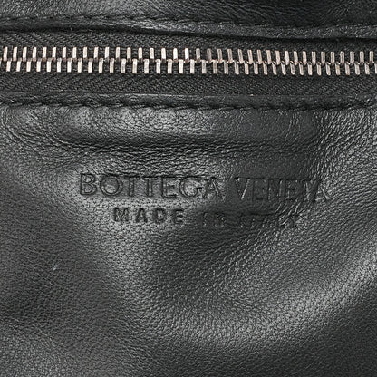 BOTTEGA VENETA Bottega Intrecciato Lambskin Padded Cassette Shoulder Bag Black Silver-Tone Hardware, Pre-Owned
