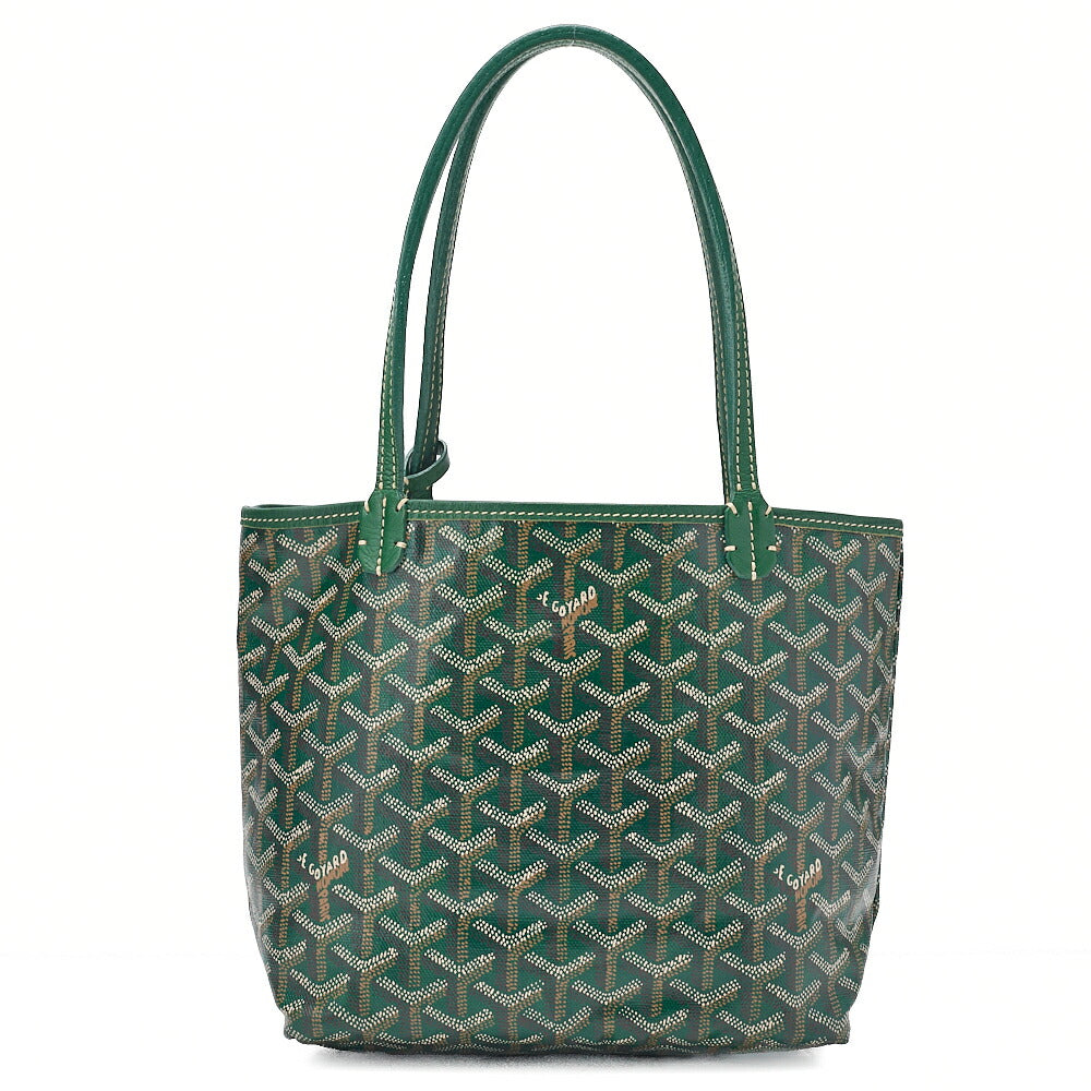 GOYARD Goyard Saint-Louis Junior Mini Tote Bag Coating Canvas Green Silver-Tone Hardware, Pre-Owned