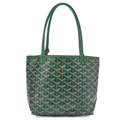 GOYARD Goyard Saint-Louis Junior Mini Tote Bag Coating Canvas Green Silver-Tone Hardware, Pre-Owned