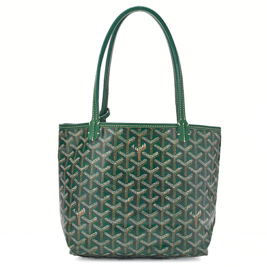 GOYARD Goyard Saint-Louis Junior Mini Tote Bag Coating Canvas Green Silver-Tone Hardware, Pre-Owned