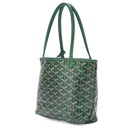 GOYARD Goyard Saint-Louis Junior Mini Tote Bag Coating Canvas Green Silver-Tone Hardware, Pre-Owned