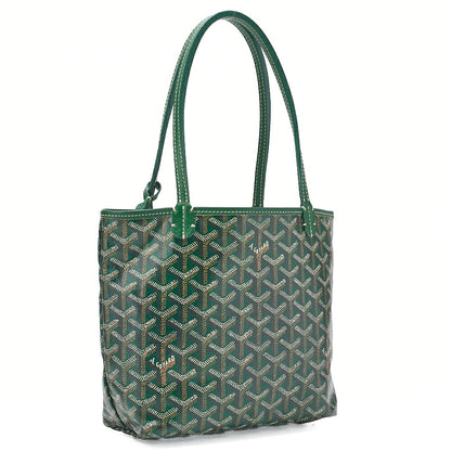 GOYARD Goyard Saint-Louis Junior Mini Tote Bag Coating Canvas Green Silver-Tone Hardware, Pre-Owned