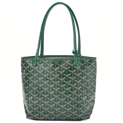 GOYARD Goyard Saint-Louis Junior Mini Tote Bag Coating Canvas Green Silver-Tone Hardware, Pre-Owned