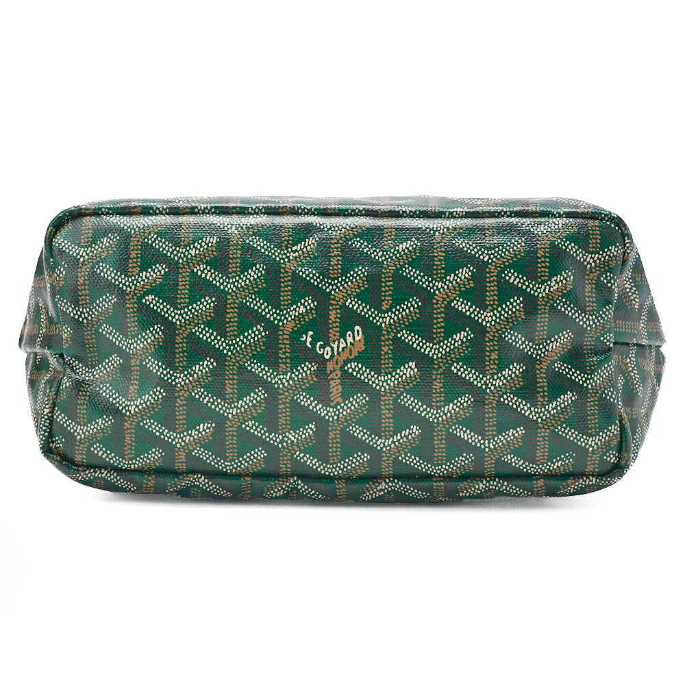 GOYARD Goyard Saint-Louis Junior Mini Tote Bag Coating Canvas Green Silver-Tone Hardware, Pre-Owned