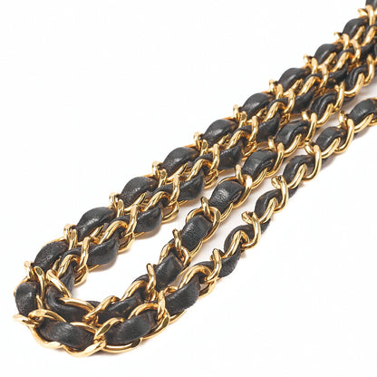 CHANEL Lambskin Matelasse Coco Mark Kiss Clasp Chain Shoulder Black Gold-Tone Hardware, Pre-Owned
