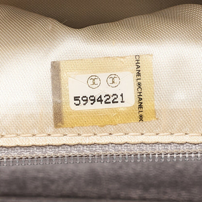 CHANEL Matelasse Coco Mark Chain Tote Linen Beige Silver-Tone Hardware, Pre-Owned
