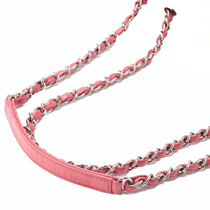 CHANEL Che Shoulder Bag Matelasse Caviar Skin Single Flap Bicolor White x Red Silver-Tone Hardware, Pre-Owned