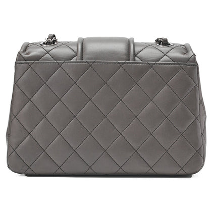 CHANEL Chanel Matelasse Lambskin Turn Lock Single Chain Shoulder Khaki Silver-Tone Hardware, Pre-Owned