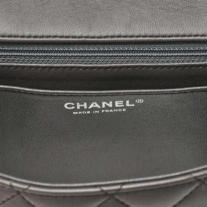 CHANEL Chanel Matelasse Lambskin Turn Lock Single Chain Shoulder Khaki Silver-Tone Hardware, Pre-Owned