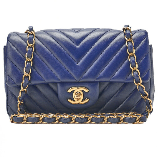 CHANEL Lambskin Chevron Single Chain Shoulder Purple Tone Gold-Tone Hardware, Pre-Owned