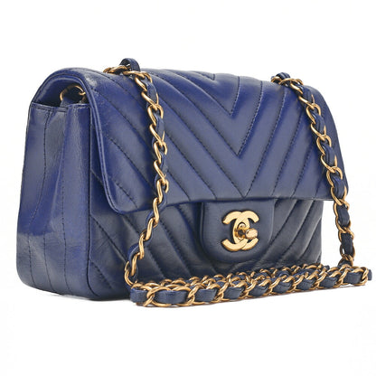CHANEL Lambskin Chevron Single Chain Shoulder Purple Tone Gold-Tone Hardware, Pre-Owned