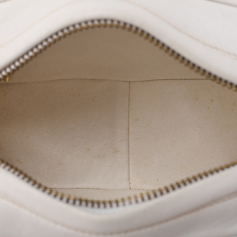 CHANEL Lambskin Diagonal Stitch Fringe Bijou Chain Shoulder White Gold-Tone Hardware, Pre-Owned