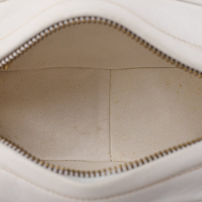 CHANEL Lambskin Diagonal Stitch Fringe Bijou Chain Shoulder White Gold-Tone Hardware, Pre-Owned