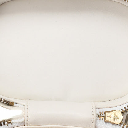 CHANEL Lambskin Matelasse Fringe with Lid Chain Shoulder White Gold-Tone Hardware, Pre-Owned