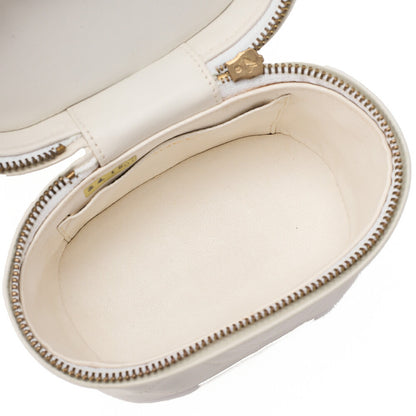 CHANEL Lambskin Matelasse Fringe with Lid Chain Shoulder White Gold-Tone Hardware, Pre-Owned
