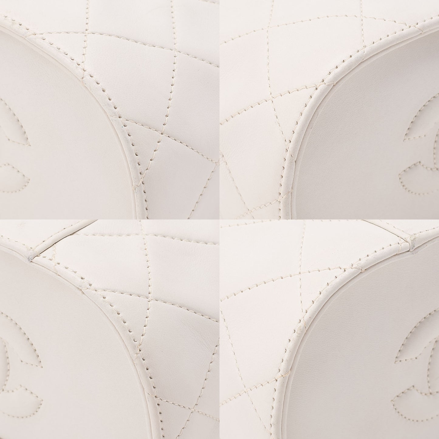 CHANEL Lambskin Matelasse Fringe with Lid Chain Shoulder White Gold-Tone Hardware, Pre-Owned