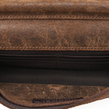 CHANEL Shoulder Bag Vintage Calffur Matelasse Chain Wallet Blue x Brown Silver-Tone Hardware, Pre-Owned