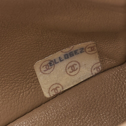 CHANEL Chain Shoulder Bag Mini Matelasse 20cm Lambskin Beige Gold-Tone Hardware, Pre-Owned