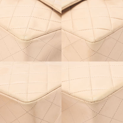 CHANEL Chain Shoulder Bag Mini Matelasse 20cm Lambskin Beige Gold-Tone Hardware, Pre-Owned
