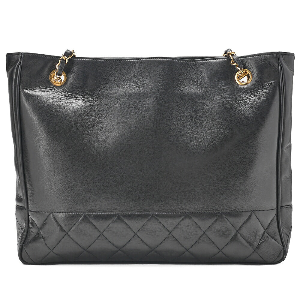 CHANEL Matelasse with Pull Charm Double Chain Shoulder Lambskin Black Gold-Tone Hardware, Pre-Owned