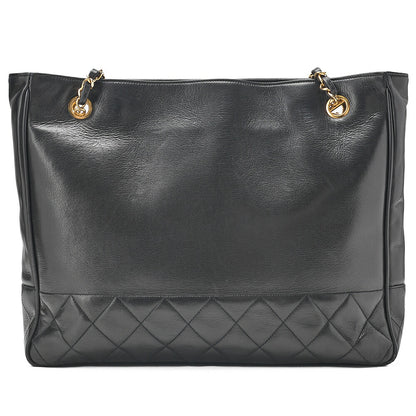 CHANEL Matelasse with Pull Charm Double Chain Shoulder Lambskin Black Gold-Tone Hardware, Pre-Owned