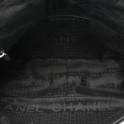 CHANEL Lambskin Logo Chain Belt Waist Shoulder Black Silver-Tone Hardware, Pre-Owned
