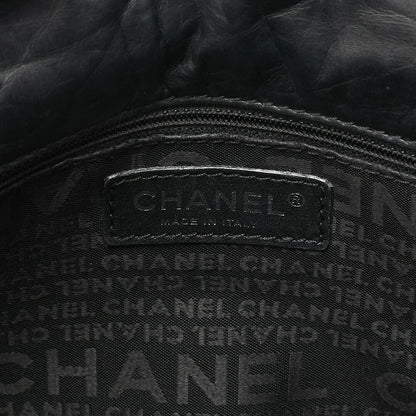 CHANEL Lambskin Logo Chain Belt Waist Shoulder Black Silver-Tone Hardware, Pre-Owned