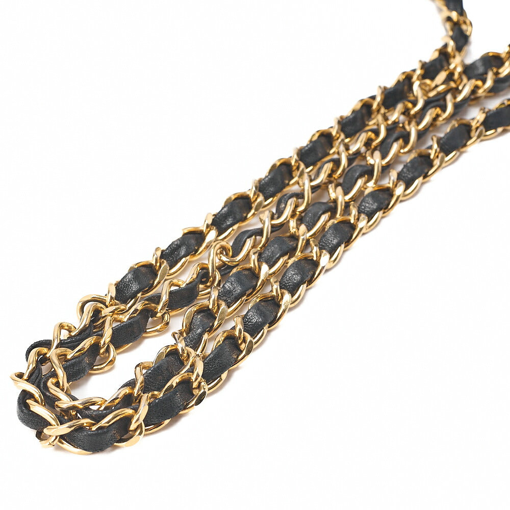 CHANEL Lambskin Mini Matelasse Full Flap Chain Shoulder Black Gold-Tone Hardware, Pre-Owned