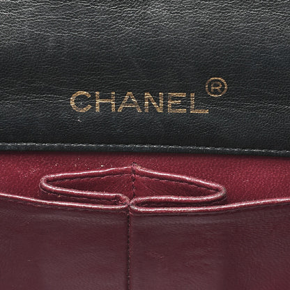 CHANEL Lambskin Mini Matelasse Full Flap Chain Shoulder Black Gold-Tone Hardware, Pre-Owned