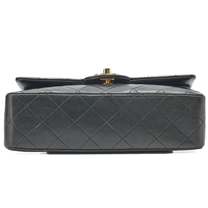 CHANEL Matelasse Double Flap 23cm Chain Shoulder Lambskin Black Gold-Tone Hardware, Pre-Owned