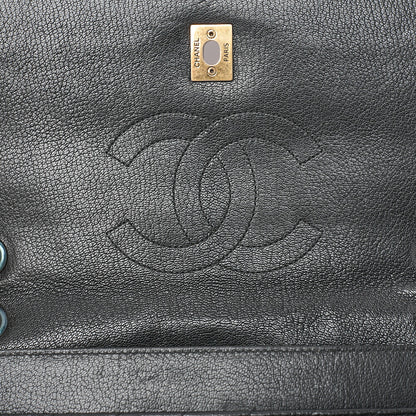 CHANEL Leather Bias Stitch Single Chain Shoulder Black Gold-Tone Hardware, Pre-Owned