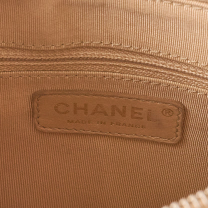CHANEL Caviar Skin Coco Mark One-Shoulder Bag Beige Gold-Tone Hardware, Pre-Owned
