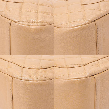 CHANEL Caviar Skin Coco Mark One-Shoulder Bag Beige Gold-Tone Hardware, Pre-Owned