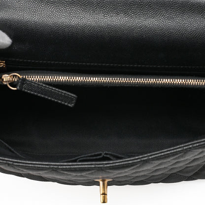 CHANEL Shoulder Bag Matelasse Coco Handle 29 S 2WAY Handbag Caviar Skin x Lizard Black x Bordeaux Gold-Tone Hardware, Pre-Owned