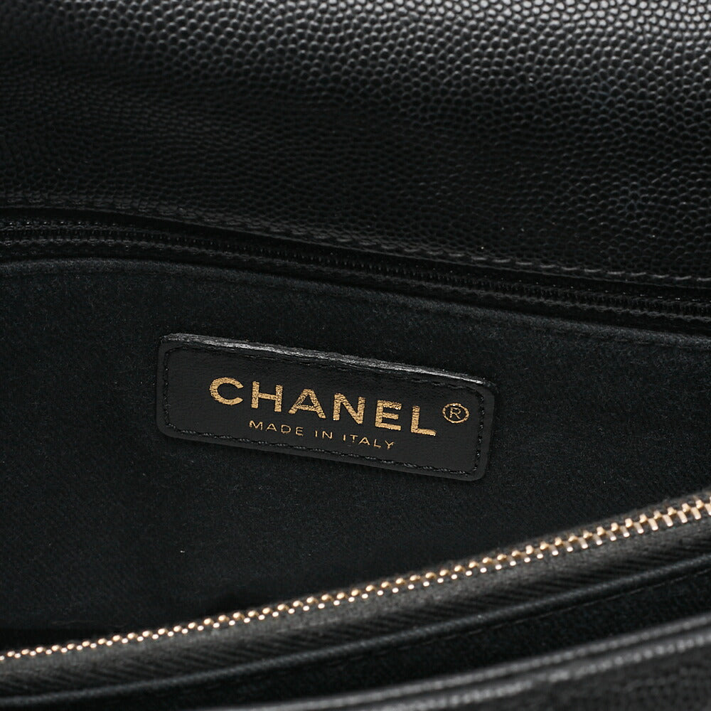 CHANEL Shoulder Bag Matelasse Coco Handle 29 S 2WAY Handbag Caviar Skin x Lizard Black x Bordeaux Gold-Tone Hardware, Pre-Owned
