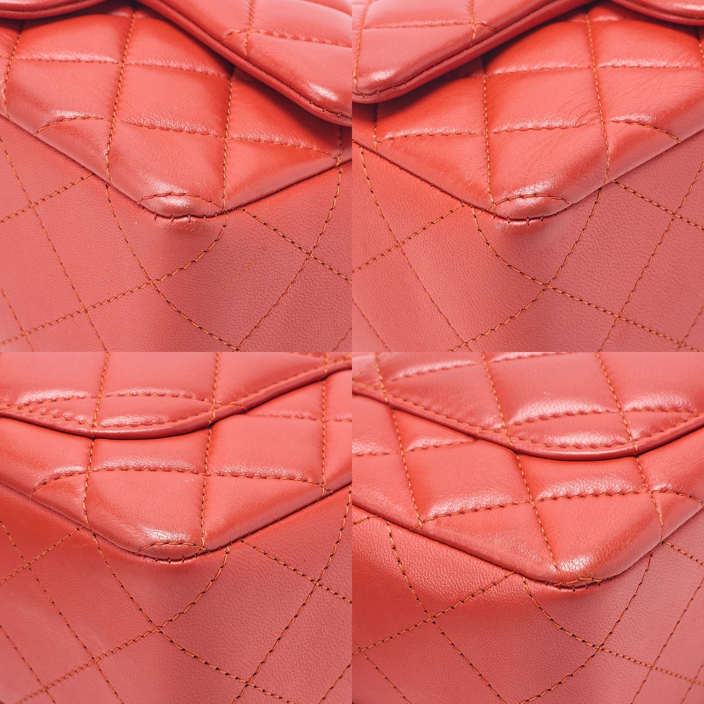 CHANEL Chain Shoulder Bag Mini Matelasse 20cm Lambskin Red Gold-Tone Hardware, Pre-Owned