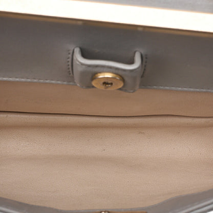 CHANEL Lambskin Matelasse Outside Flap 2WAY Chain Shoulder Gray Gold-Tone Hardware, Pre-Owned