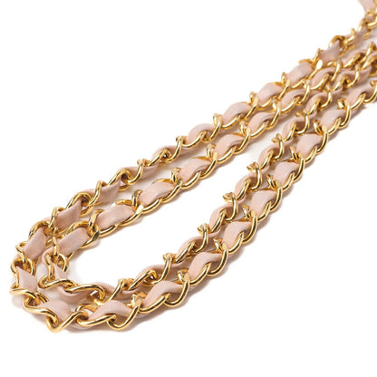 CHANEL Lambskin Mademoiselle Bicolore Chain Shoulder Pink Gold-Tone Hardware, Pre-Owned