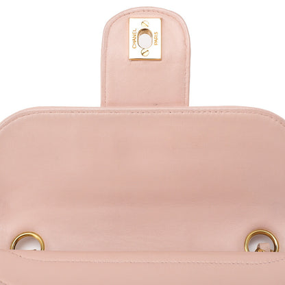 CHANEL Lambskin Mademoiselle Bicolore Chain Shoulder Pink Gold-Tone Hardware, Pre-Owned