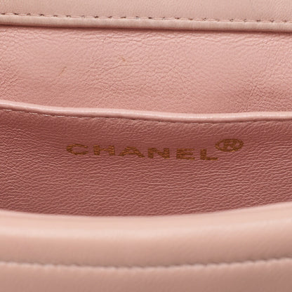 CHANEL Lambskin Mademoiselle Bicolore Chain Shoulder Pink Gold-Tone Hardware, Pre-Owned