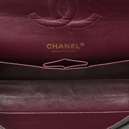 CHANEL Chain Shoulder Bag Matelasse Double Flap 25cm Lambskin Black Gold-Tone Hardware, Pre-Owned