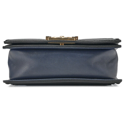 CHANEL Lambskin Matelasse Boy Chanel 20 Chain Shoulder Navy x Black Gold-Tone Hardware, Pre-Owned