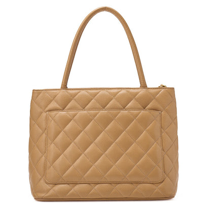 CHANEL Chanel Matelasse Reissue Tote Bag Caviar Skin Beige Gold-Tone Hardware, Pre-Owned